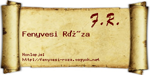 Fenyvesi Róza névjegykártya