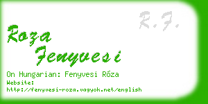 roza fenyvesi business card