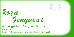 roza fenyvesi business card